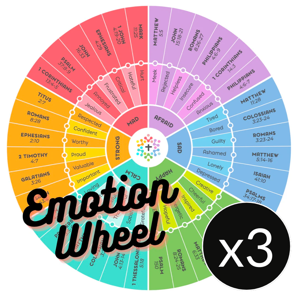 Peel & Stick Bible Emotion Wheel 3-Pack